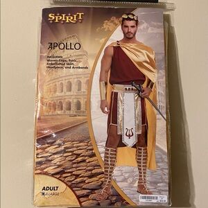 Spirit Apollo Warrior Costume with Gold and Red Size XL